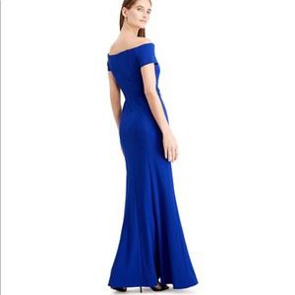 Calvin Klein Cobalt Blue Ponte Off Shoulder Gown Maxi Dress - Picture 2 of 9